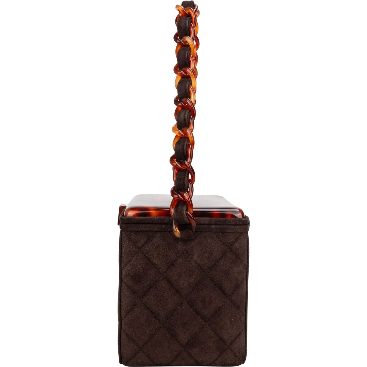 Chanel Chanel Quilted Suede Acrylic RARE 90s Vanity Handbag Divers