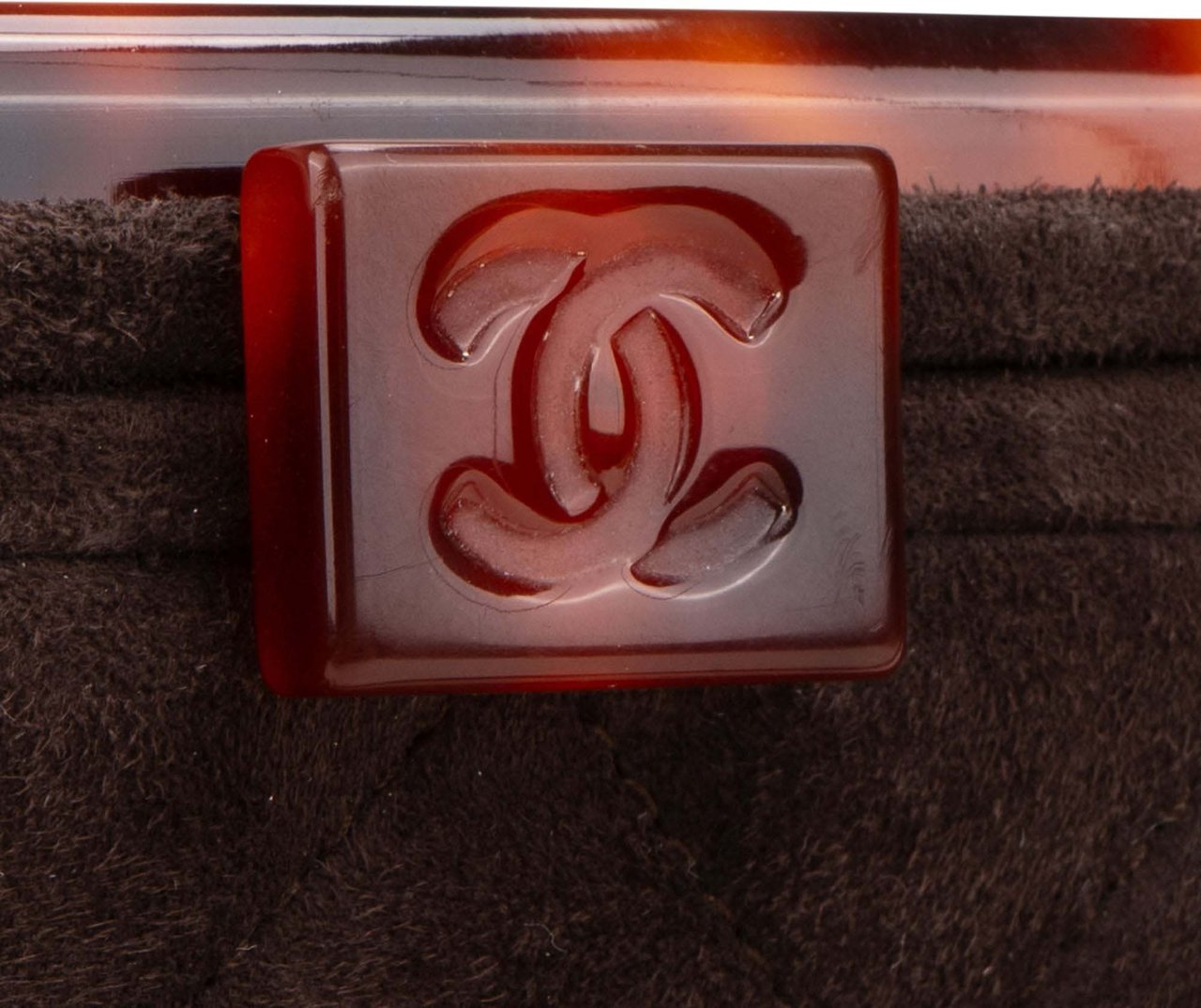 Chanel Chanel Quilted Suede Acrylic RARE 90s Vanity Handbag Divers