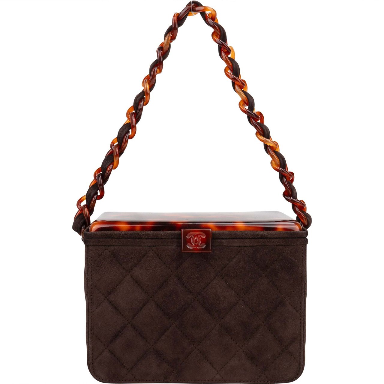 Chanel Chanel Quilted Suede Acrylic RARE 90s Vanity Handbag Divers