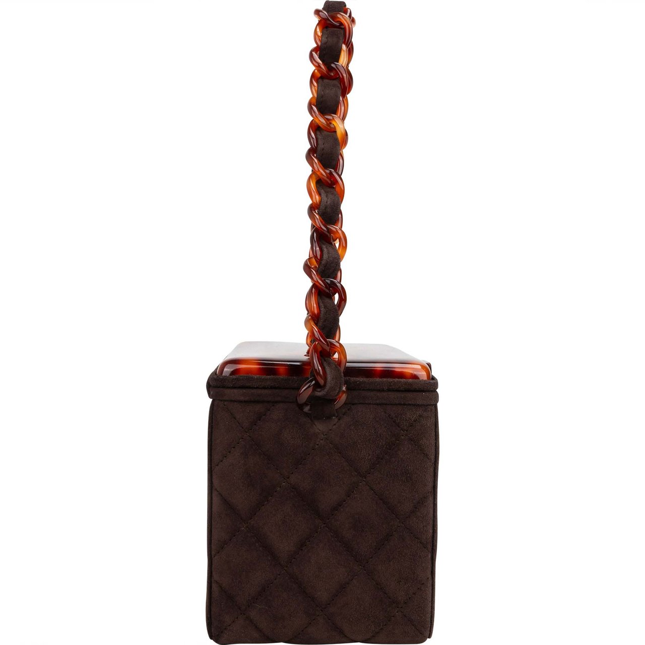 Chanel Chanel Quilted Suede Acrylic RARE 90s Vanity Handbag Divers