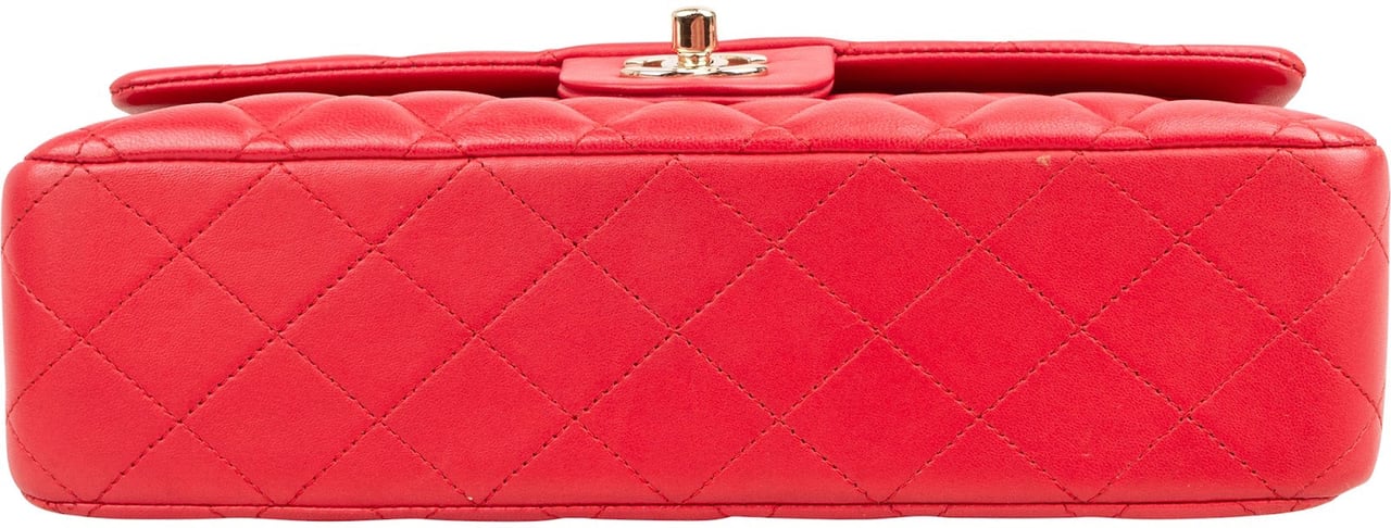 Chanel Quilted Lambskin Medium Double Flap Shoulder Bag Hot Pink Rood