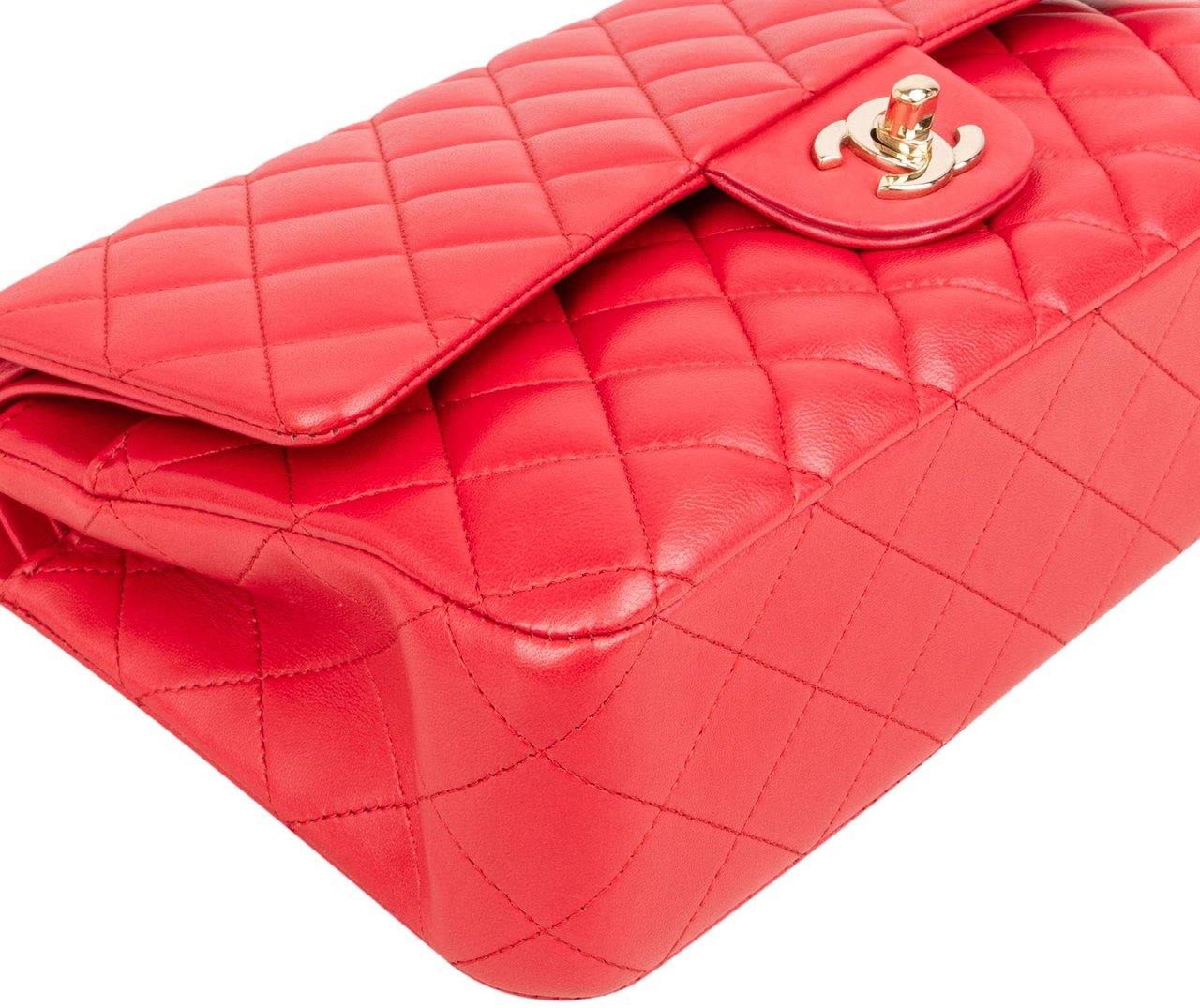 Chanel Quilted Lambskin Medium Double Flap Shoulder Bag Hot Pink Rood