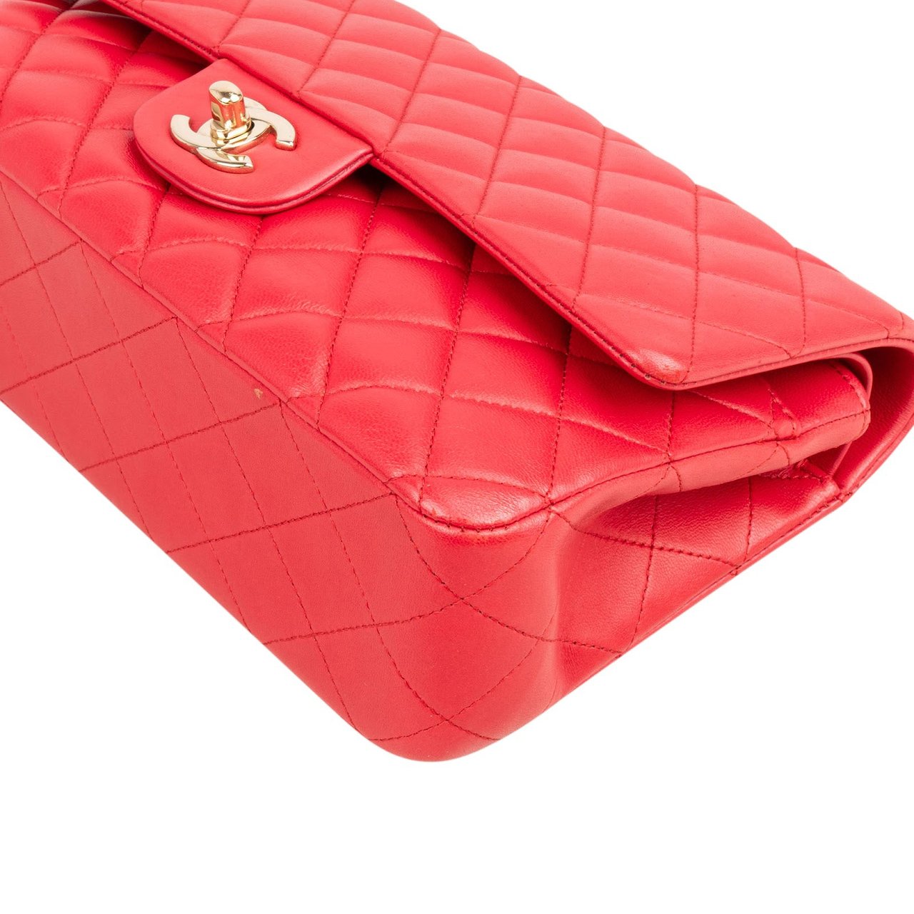 Chanel Quilted Lambskin Medium Double Flap Shoulder Bag Hot Pink Rood
