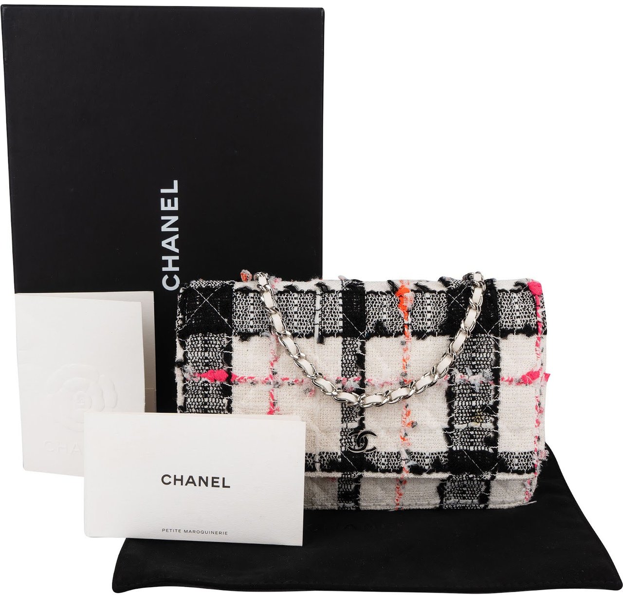 Chanel Limited Multicolor Tweed Wallet On Chain Crossbody Bag Wit