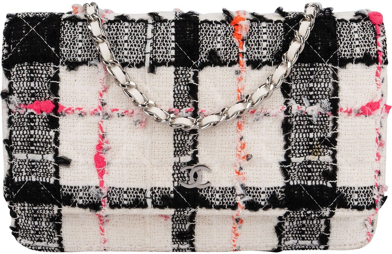Chanel Limited Multicolor Tweed Wallet On Chain Crossbody Bag Wit