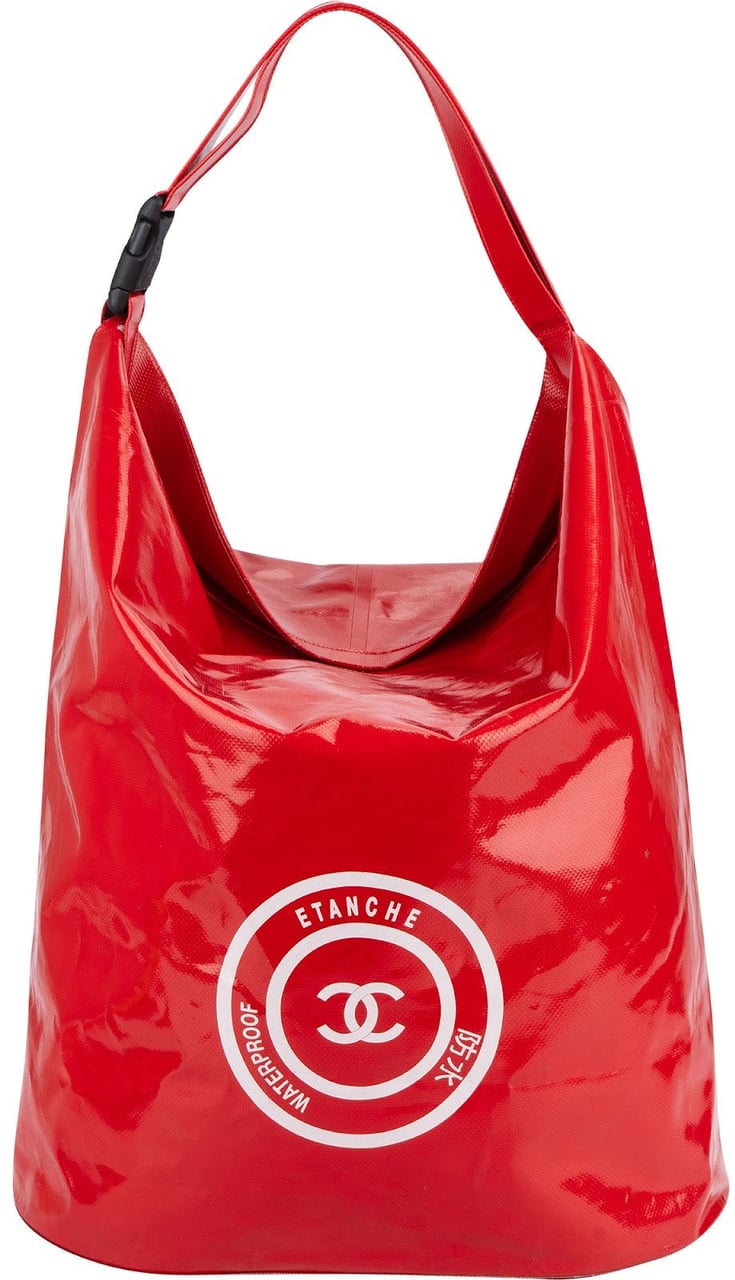 Chanel Limited Rouge PVC Etanche Waterproof Tote Sailing Bag Rood