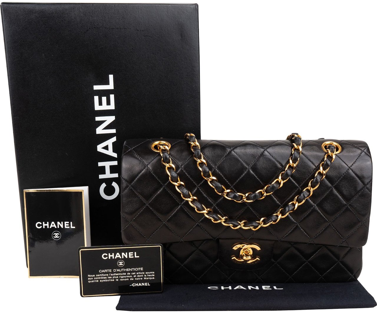Chanel Quilted Lambskin 24K Gold Medium Double Flap Shoulder Bag Bruin