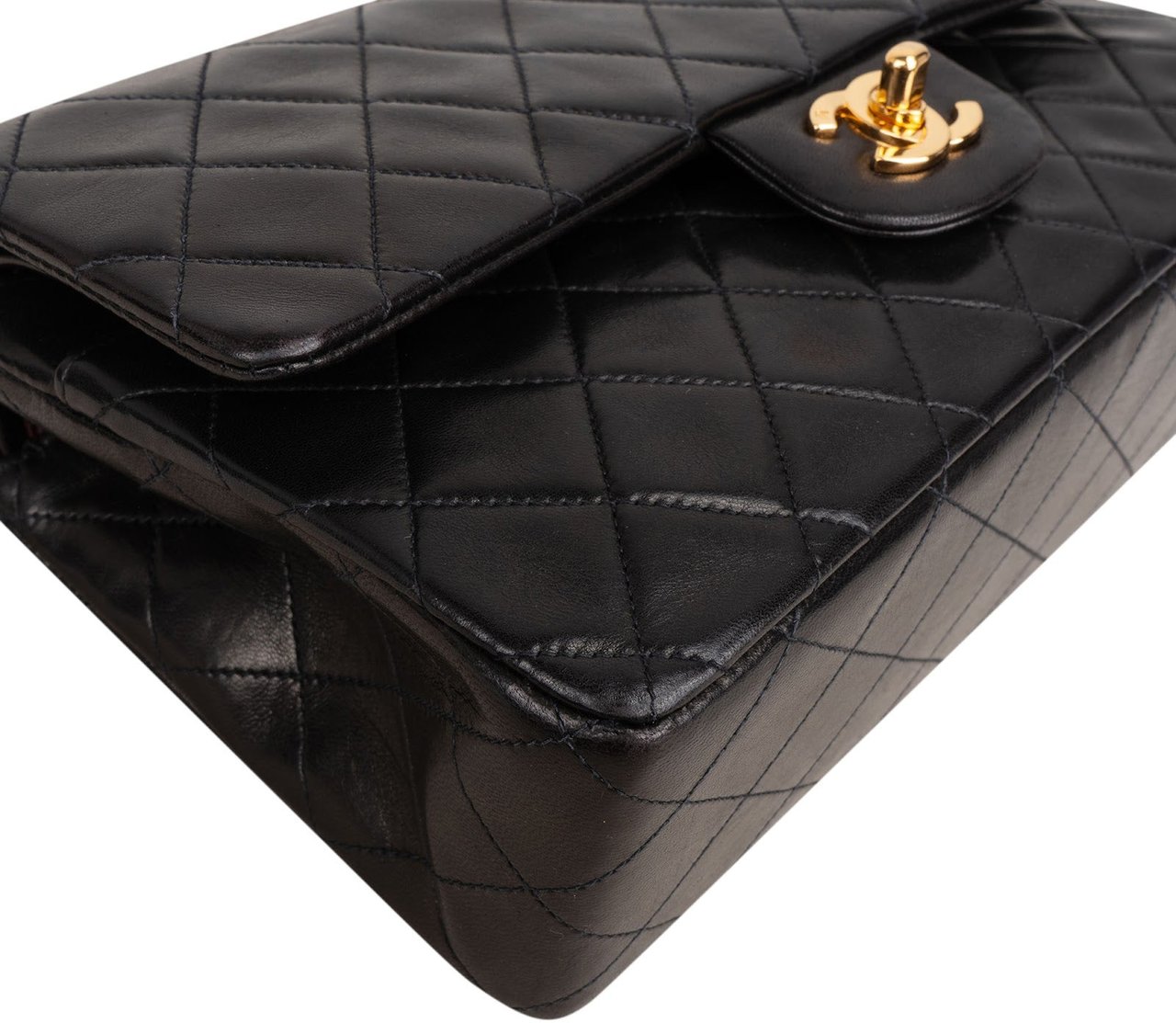 Chanel Quilted Lambskin 24K Gold Medium Double Flap Shoulder Bag Bruin