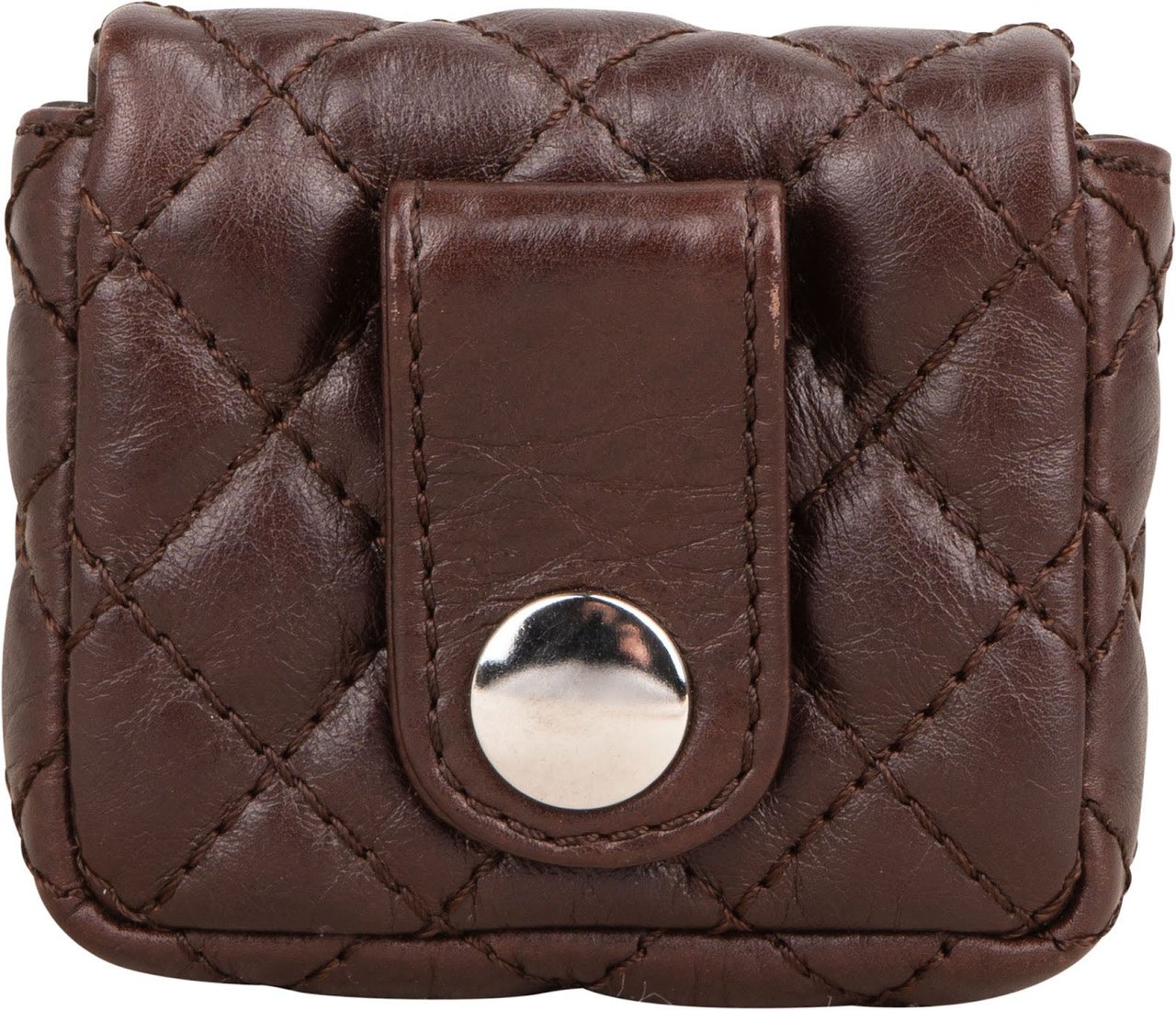 Chanel Quilted Lambskin 2.55 Reissue Belt Bag Pouch Micro Case Accessoires Bruin