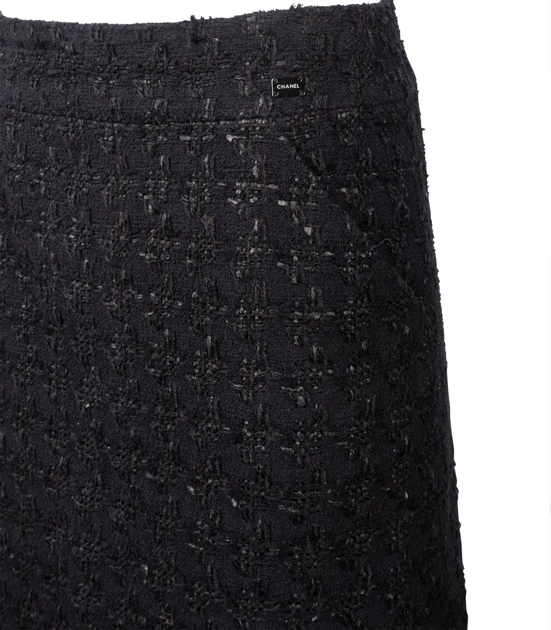 Chanel Black Tweed Skirt (DE36 / FR38) Zwart