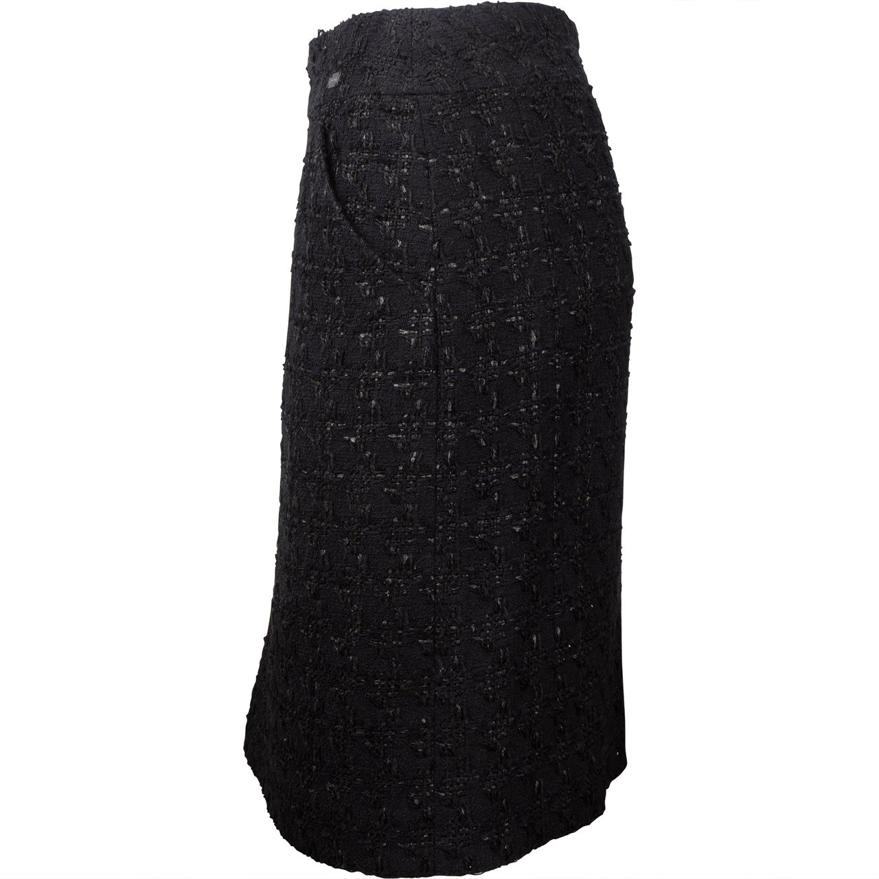 Chanel Black Tweed Skirt (DE36 / FR38) Zwart
