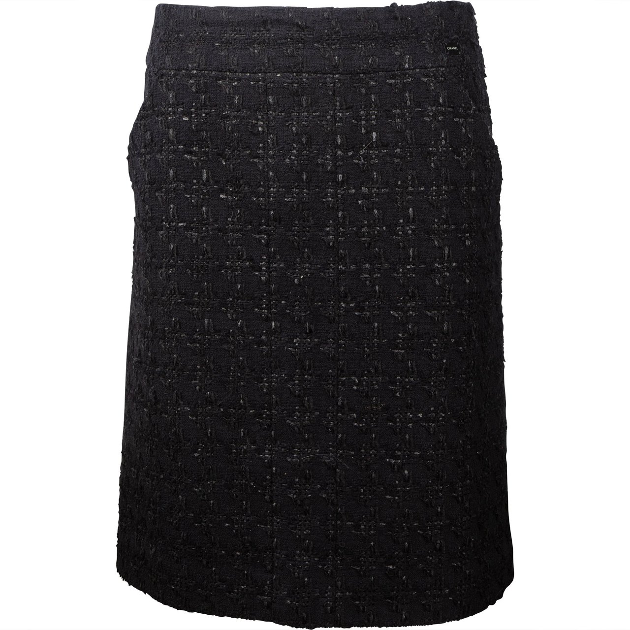 Chanel Black Tweed Skirt (DE36 / FR38) Zwart