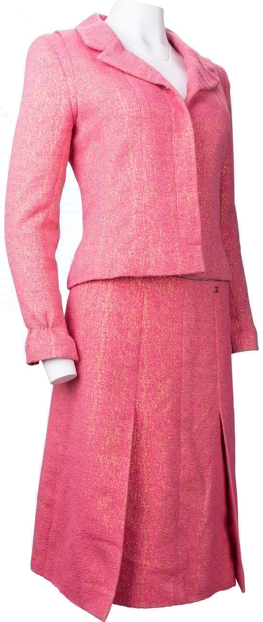 Chanel Chanel Pink Shimmering Gold Tweed Costume Set (DE34 & DE40 / FR36 & FR42) Divers
