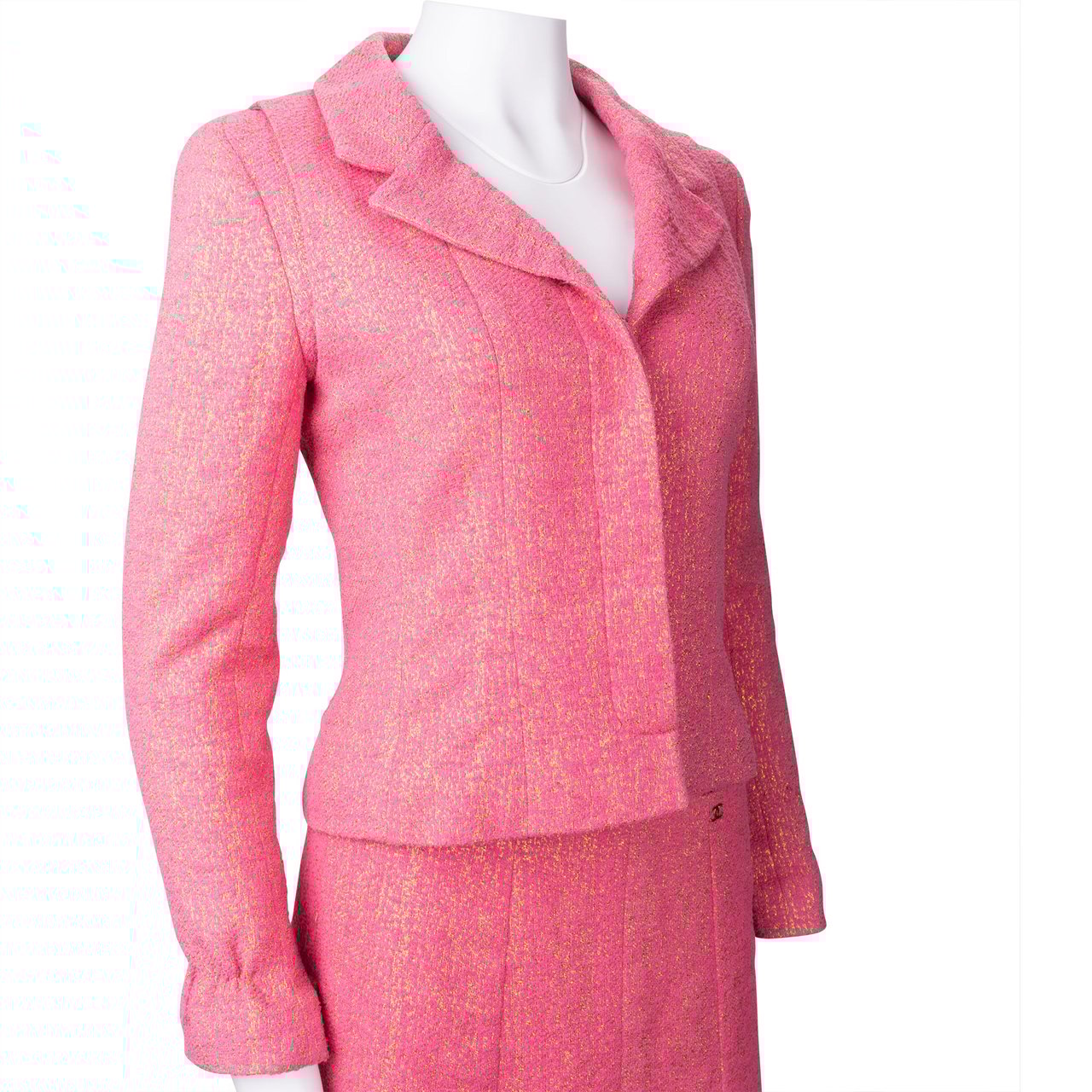 Chanel Chanel Pink Shimmering Gold Tweed Costume Set (DE34 & DE40 / FR36 & FR42) Divers