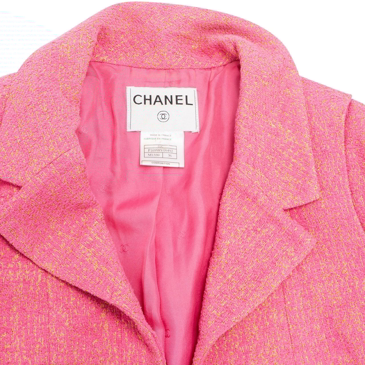 Chanel Chanel Pink Shimmering Gold Tweed Costume Set (DE34 & DE40 / FR36 & FR42) Divers
