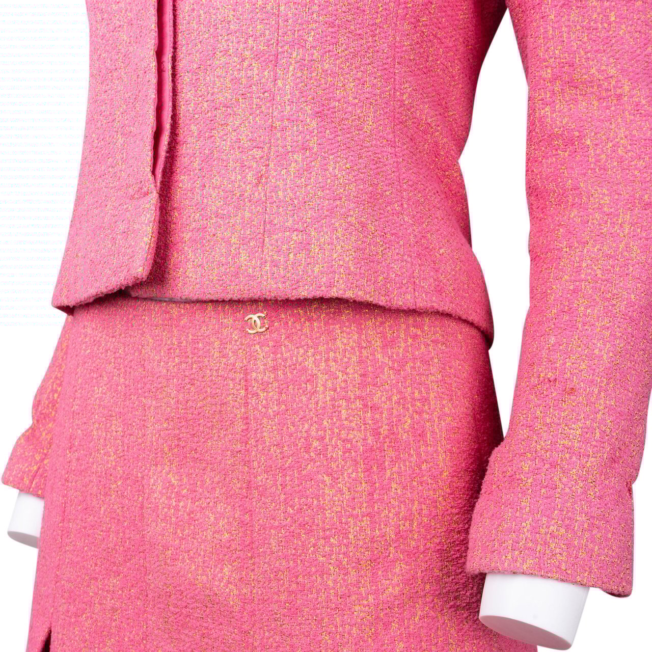 Chanel Chanel Pink Shimmering Gold Tweed Costume Set (DE34 & DE40 / FR36 & FR42) Divers