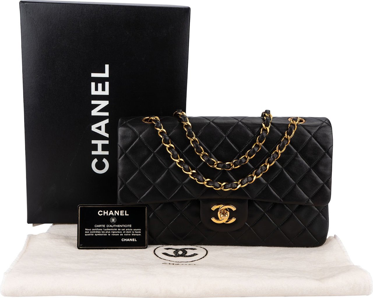 Chanel Quilted Lambskin 24K Gold Medium Double Flap Shoulder Bag Bruin