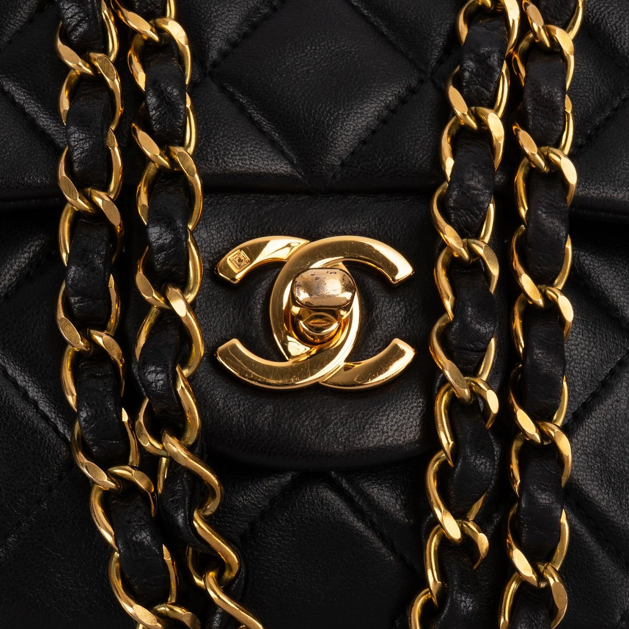 Chanel Quilted Lambskin 24K Gold Medium Double Flap Shoulder Bag Bruin