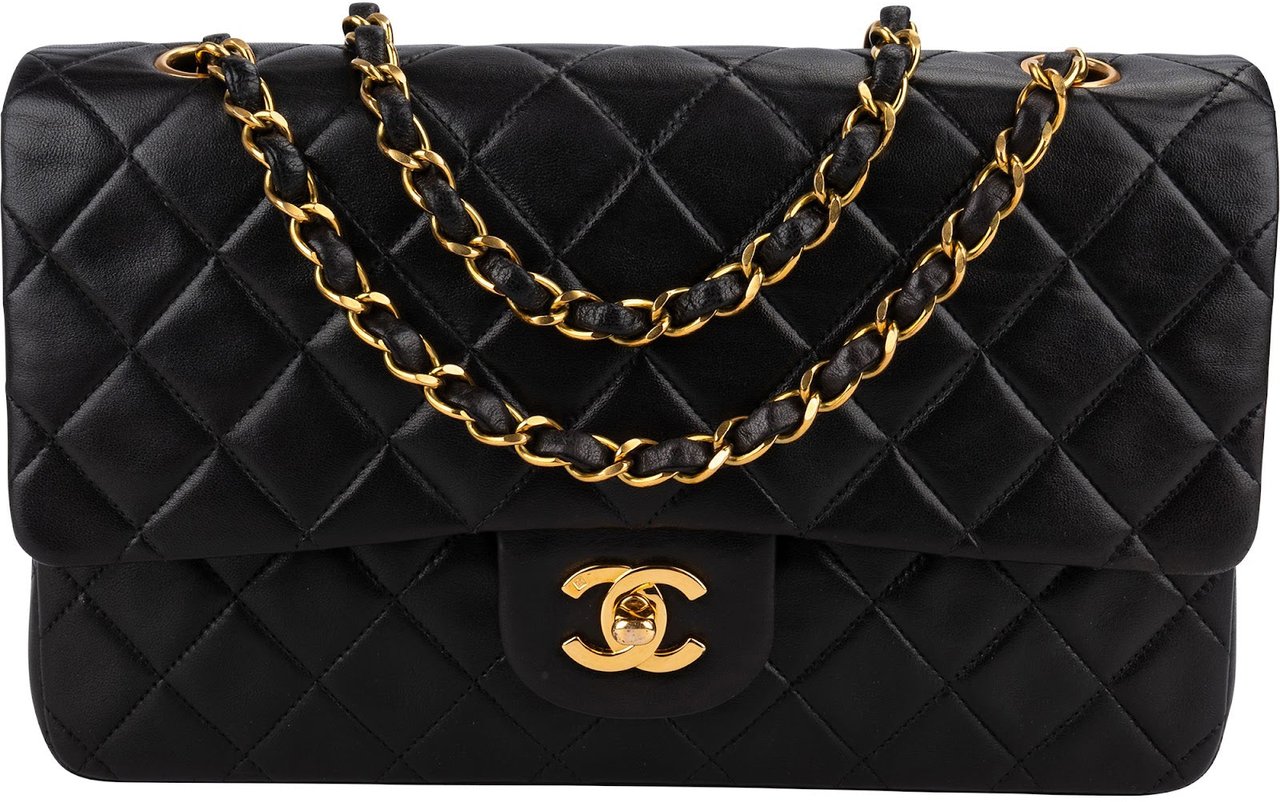 Chanel Quilted Lambskin 24K Gold Medium Double Flap Shoulder Bag Bruin