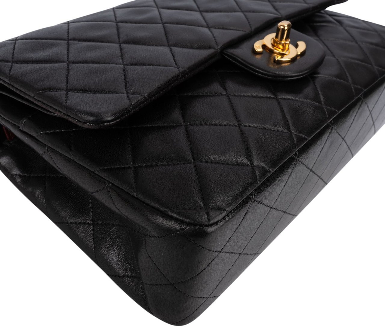 Chanel Quilted Lambskin 24K Gold Medium Double Flap Shoulder Bag Bruin