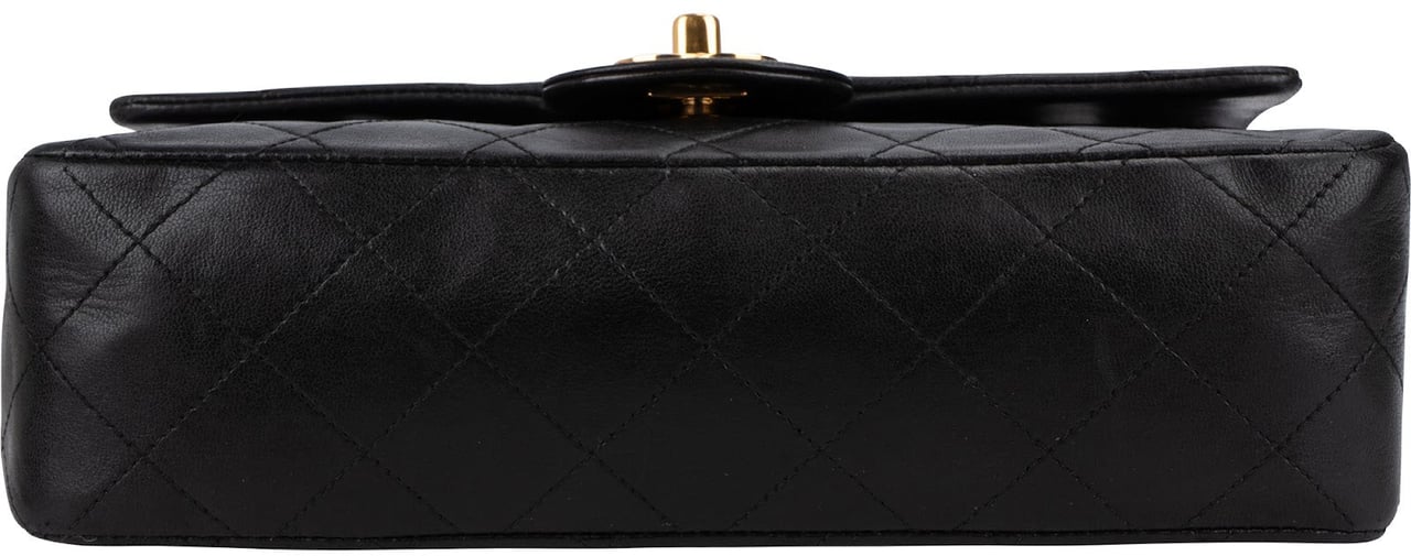 Chanel Quilted Lambskin 24K Gold Small Double Flap Shoulder Bag Zwart