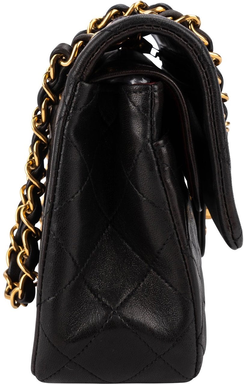 Chanel Quilted Lambskin 24K Gold Small Double Flap Shoulder Bag Bruin