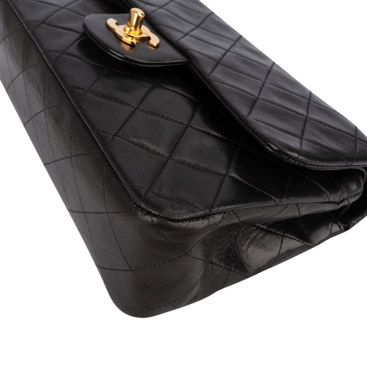 Chanel Quilted Lambskin 24K Gold Small Double Flap Crossbody Bag Bruin