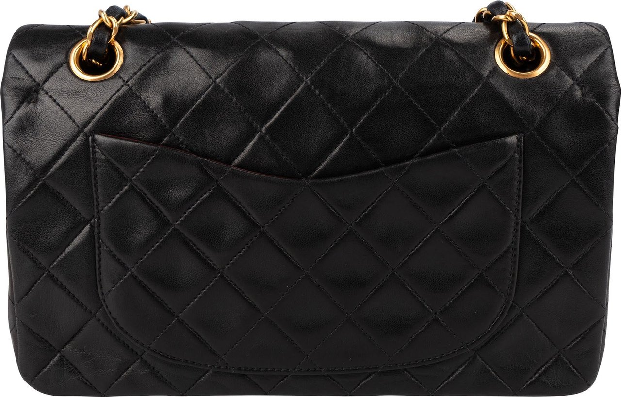 Chanel Quilted Lambskin 24K Gold Small Double Flap Crossbody Bag Bruin