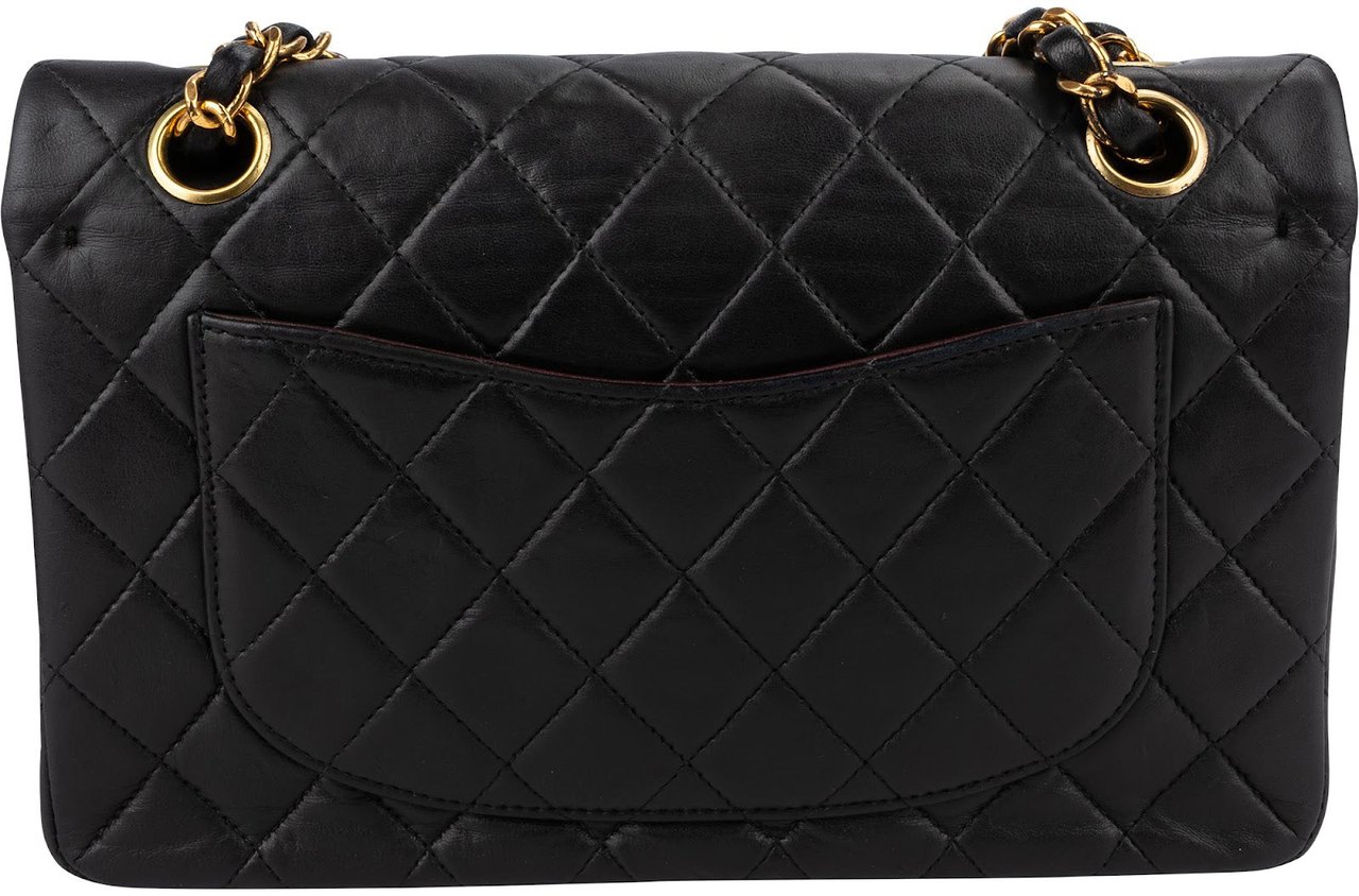 Chanel Quilted Lambskin 24K Small Double Flap Shoulder Bag Zwart