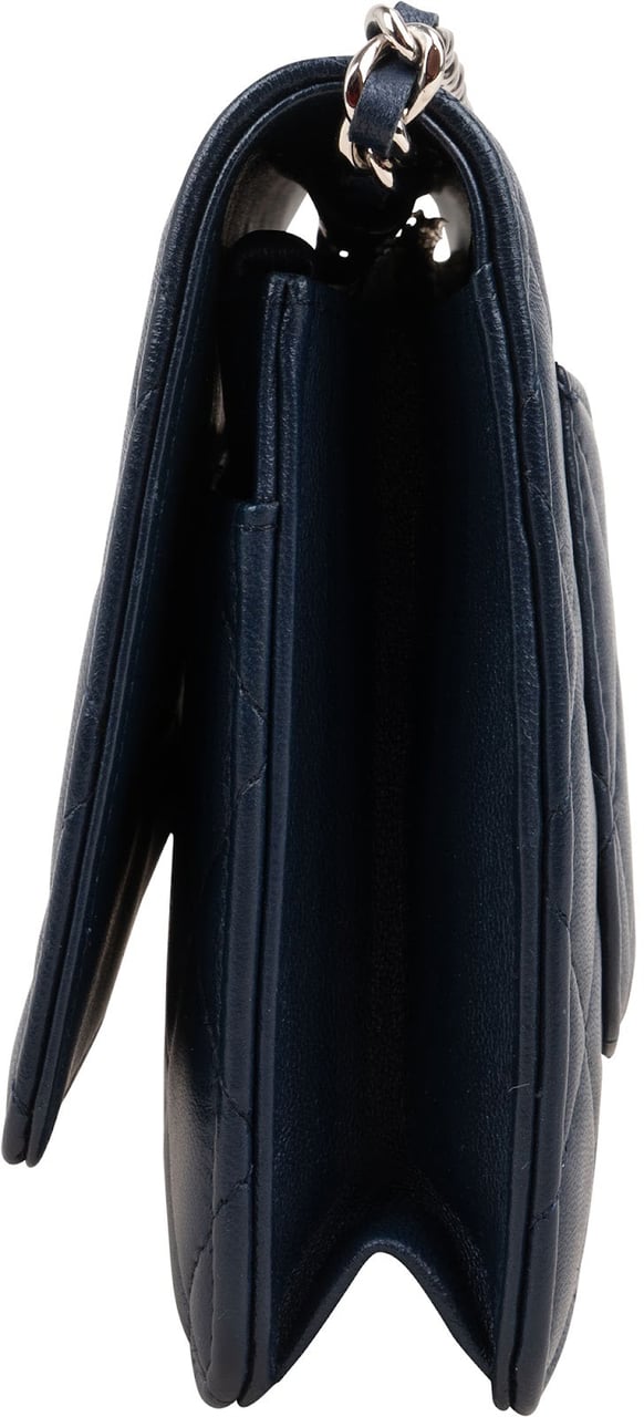 Chanel Quilted Lambskin Wallet On Chain Crossbody Bag Navy