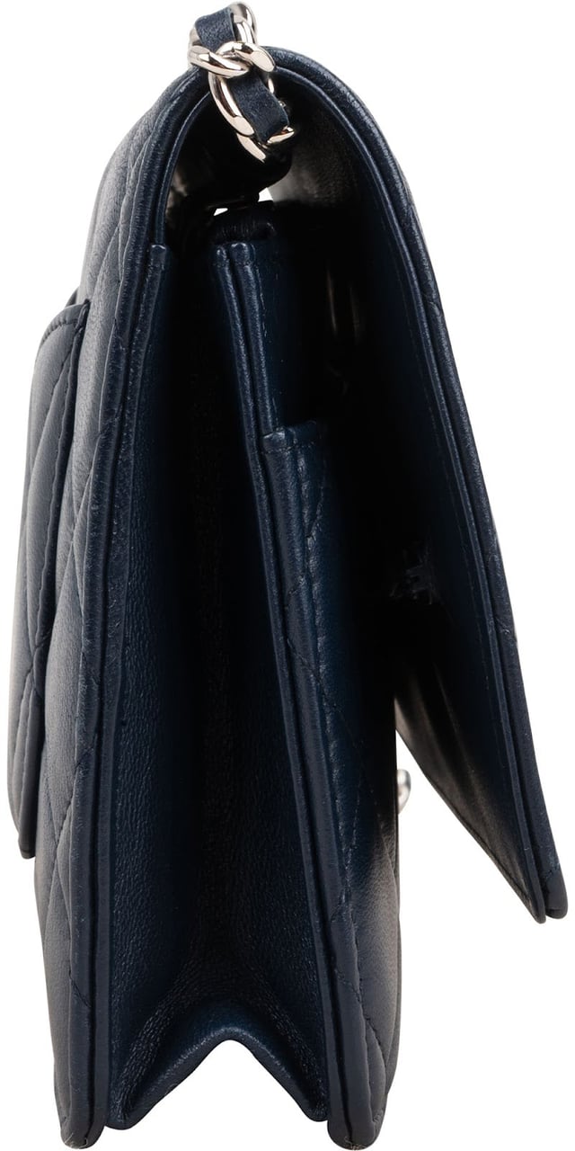 Chanel Quilted Lambskin Wallet On Chain Crossbody Bag Navy