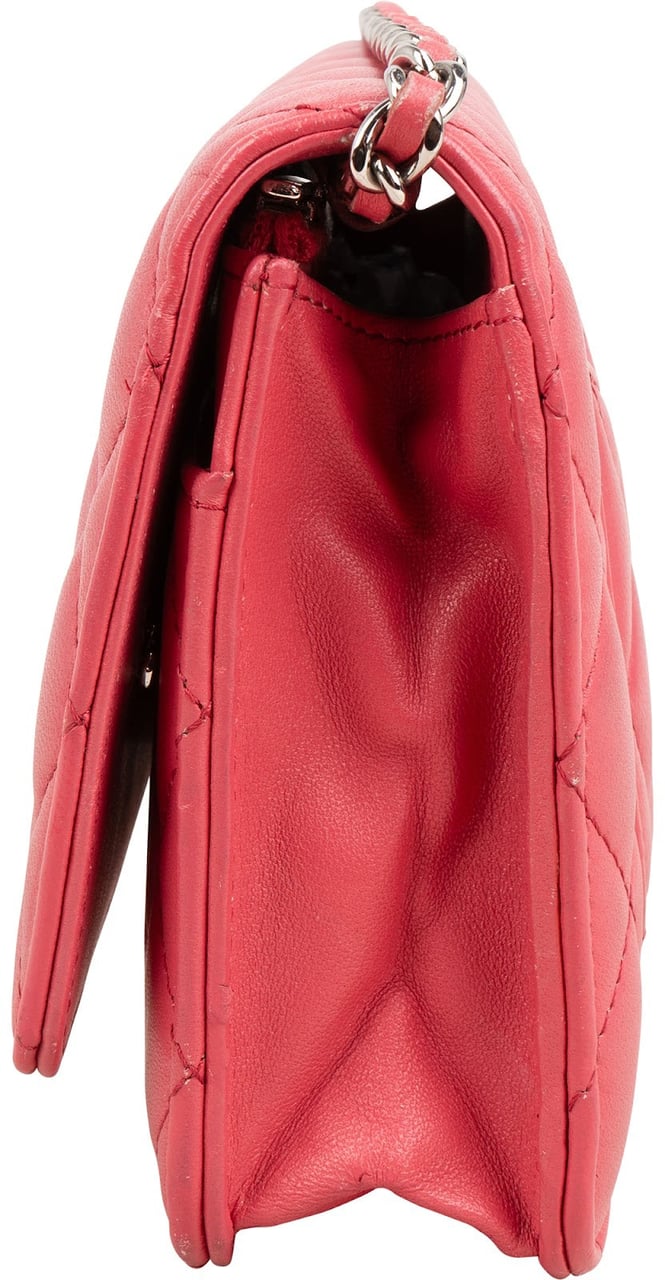 Chanel Quilted Lambskin Wallet On Chain Crossbody Bag Rood