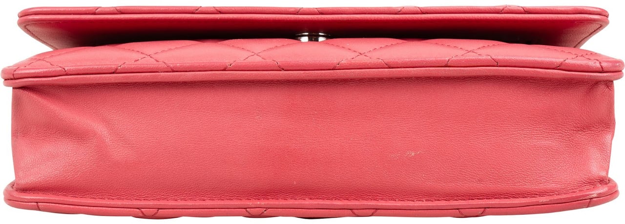 Chanel Quilted Lambskin Wallet On Chain Crossbody Bag Rood
