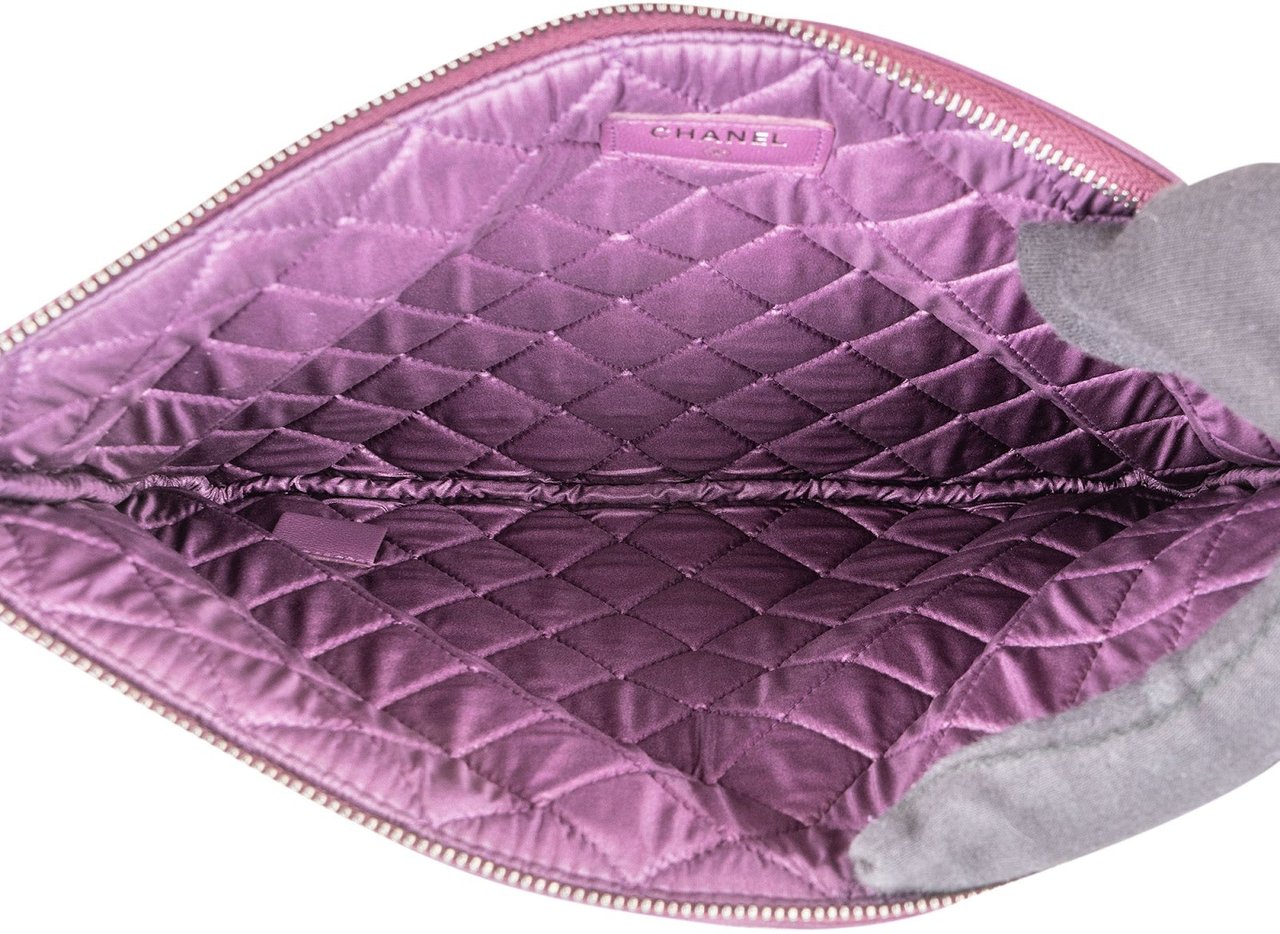Chanel Quilted Lambskin CC Boy Clutch Paars