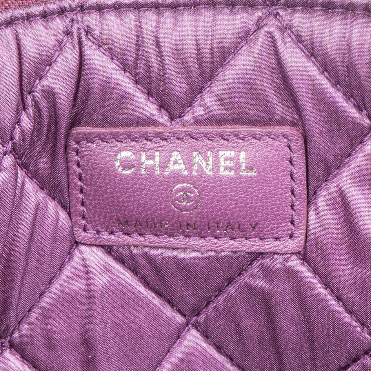 Chanel Quilted Lambskin CC Boy Clutch Paars
