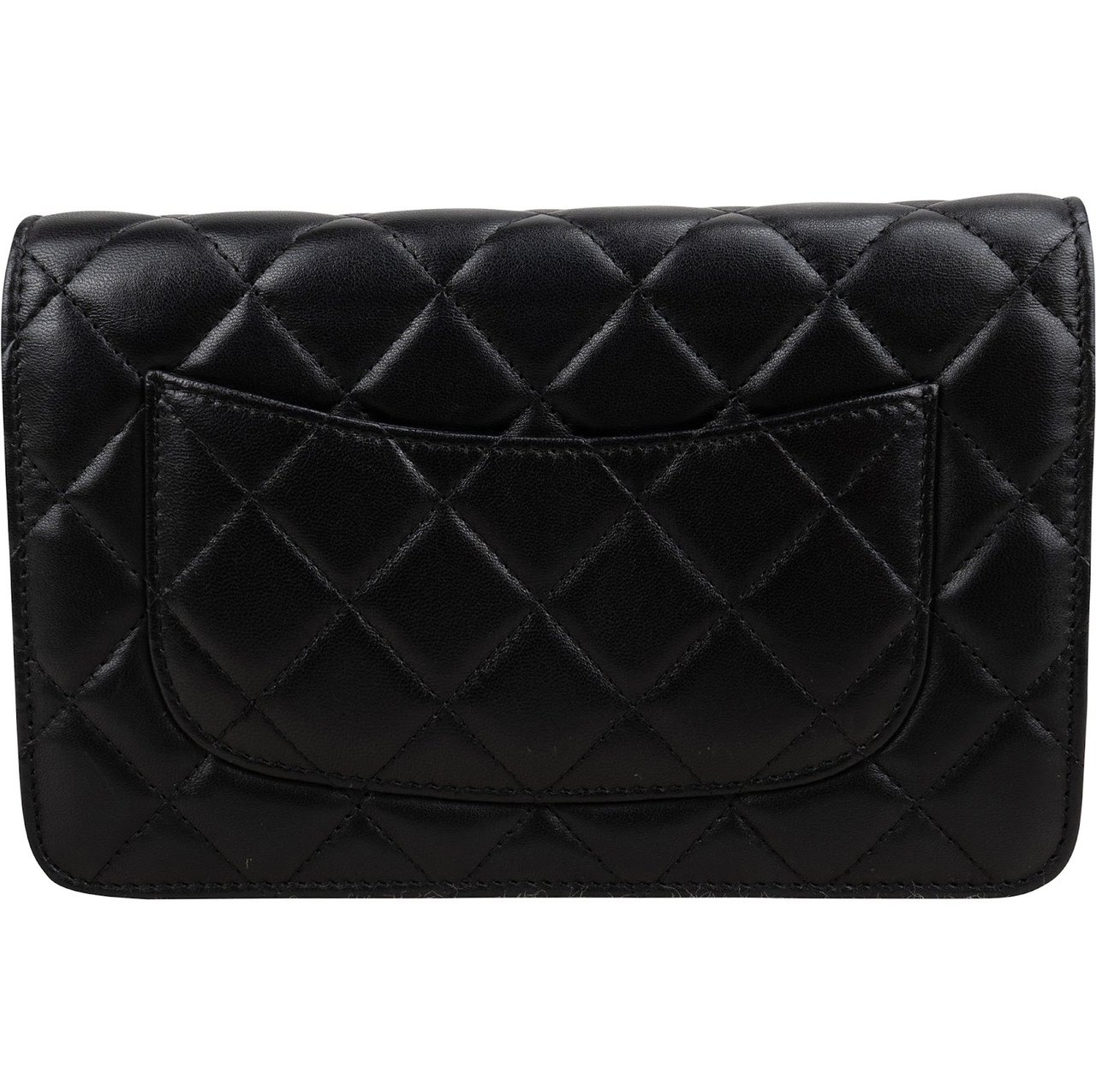 Chanel Quilted Lambskin Wallet On Chain Crossbody Bag Zwart