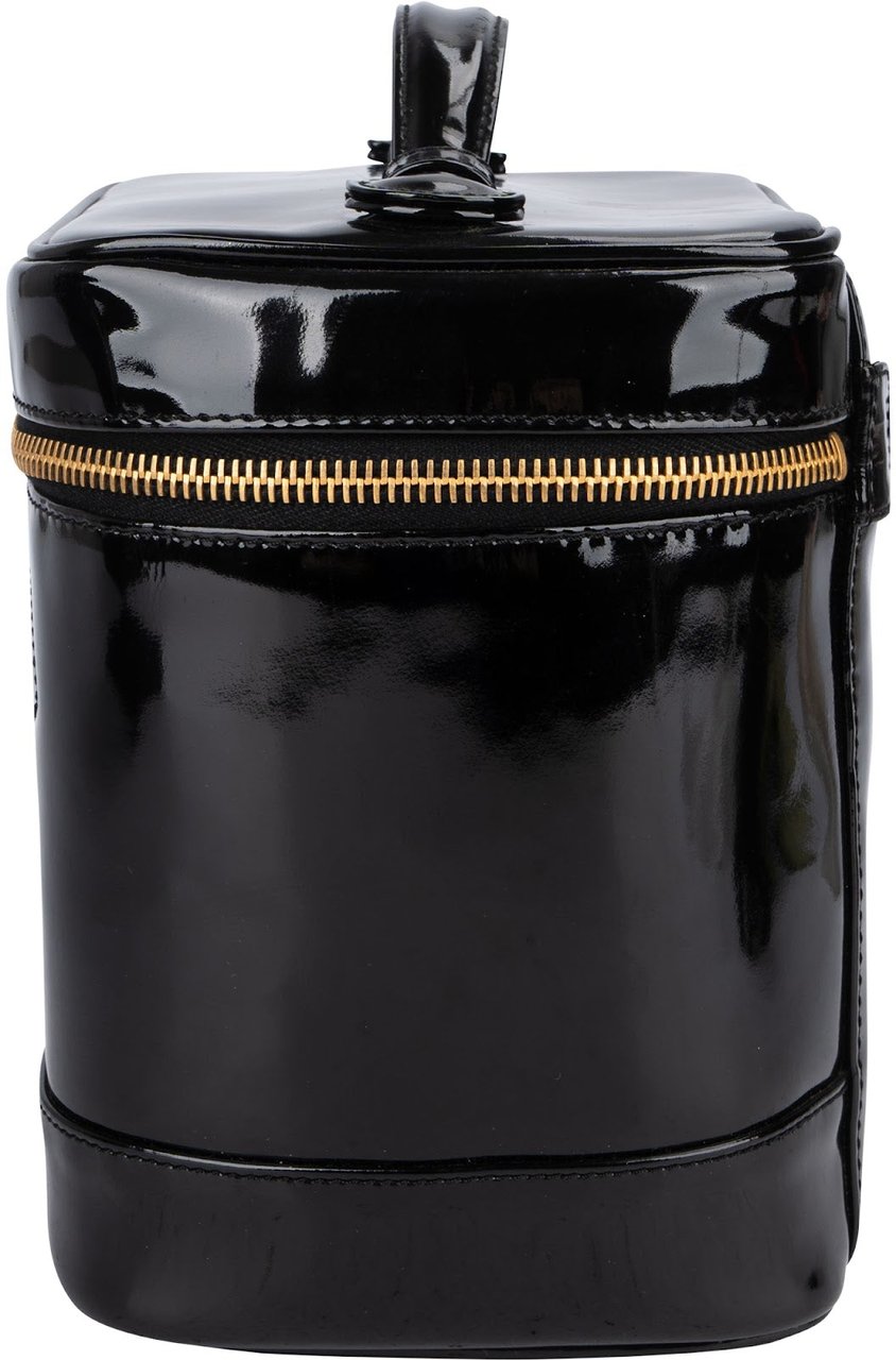 Chanel Patent Leather CC Vanity Case Handbag Zwart
