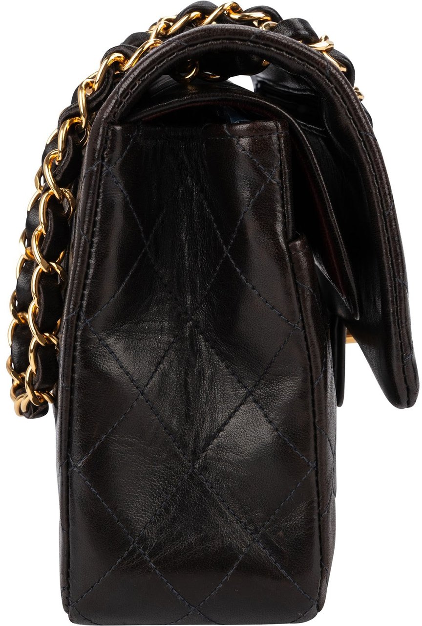 Chanel Quilted Lambskin 24K Gold Medium Double Flap Shoulder Bag Bruin