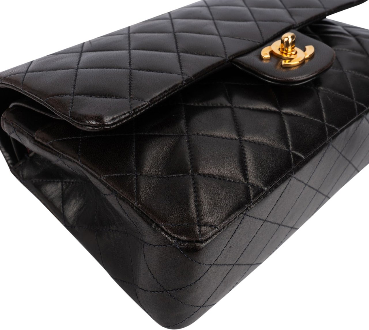 Chanel Quilted Lambskin 24K Gold Medium Double Flap Shoulder Bag Bruin