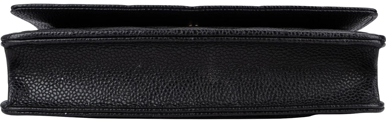 Chanel Quilted Caviar Leather Wallet On Chain Crossbody Bag Zwart