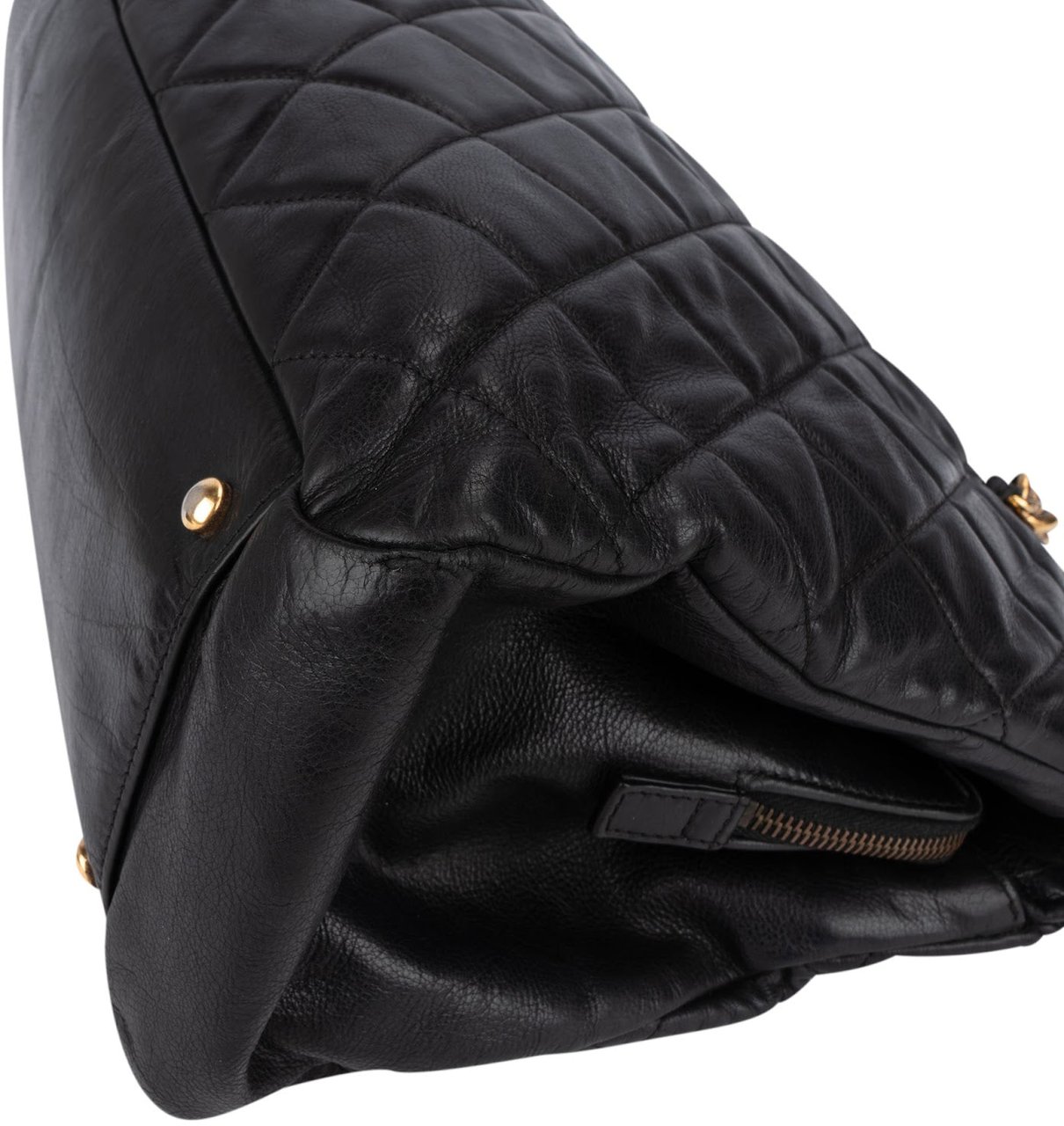 Chanel Quilted Lambskin CC Crown Tote Shoulder Bag Zwart