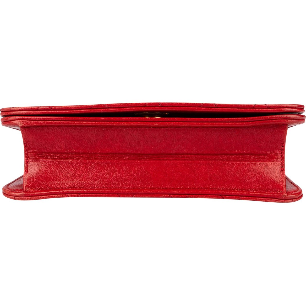 Chanel Quilted Lambskin 24K Gold Mini Single Flap Shoulder Bag Rood