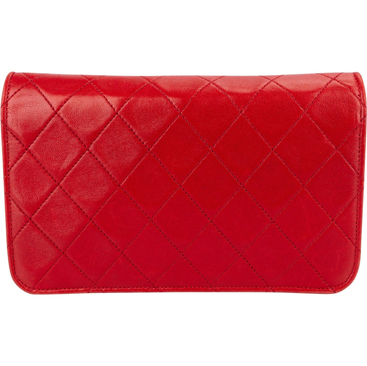 Chanel Quilted Lambskin 24K Gold Mini Single Flap Shoulder Bag Rood