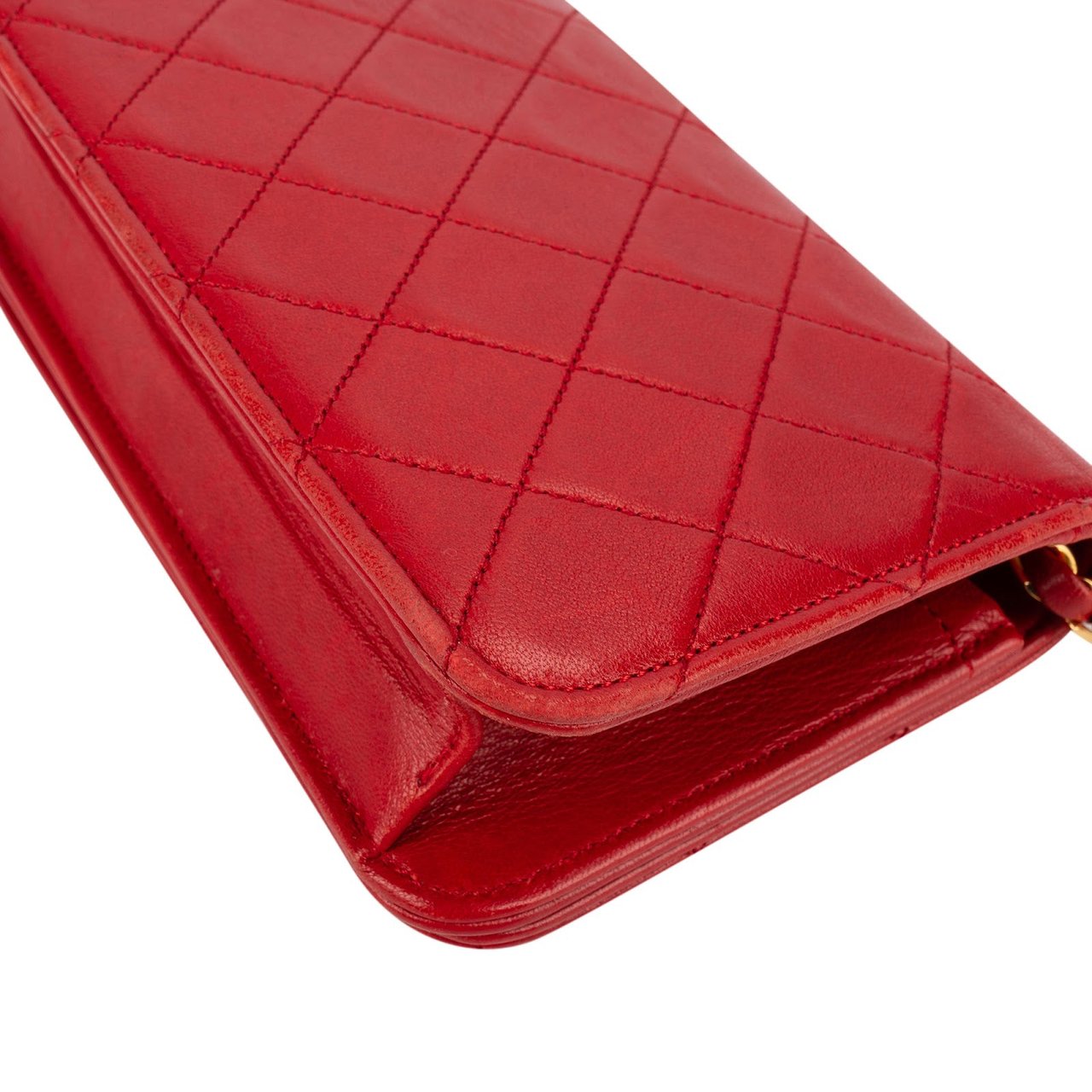 Chanel Quilted Lambskin 24K Gold Mini Single Flap Shoulder Bag Rood