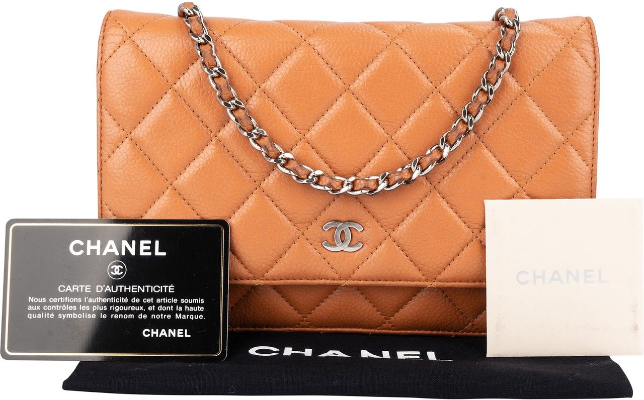 Chanel Quilted Caviar Leather Wallet On Chain Crossbody Bag Bruin