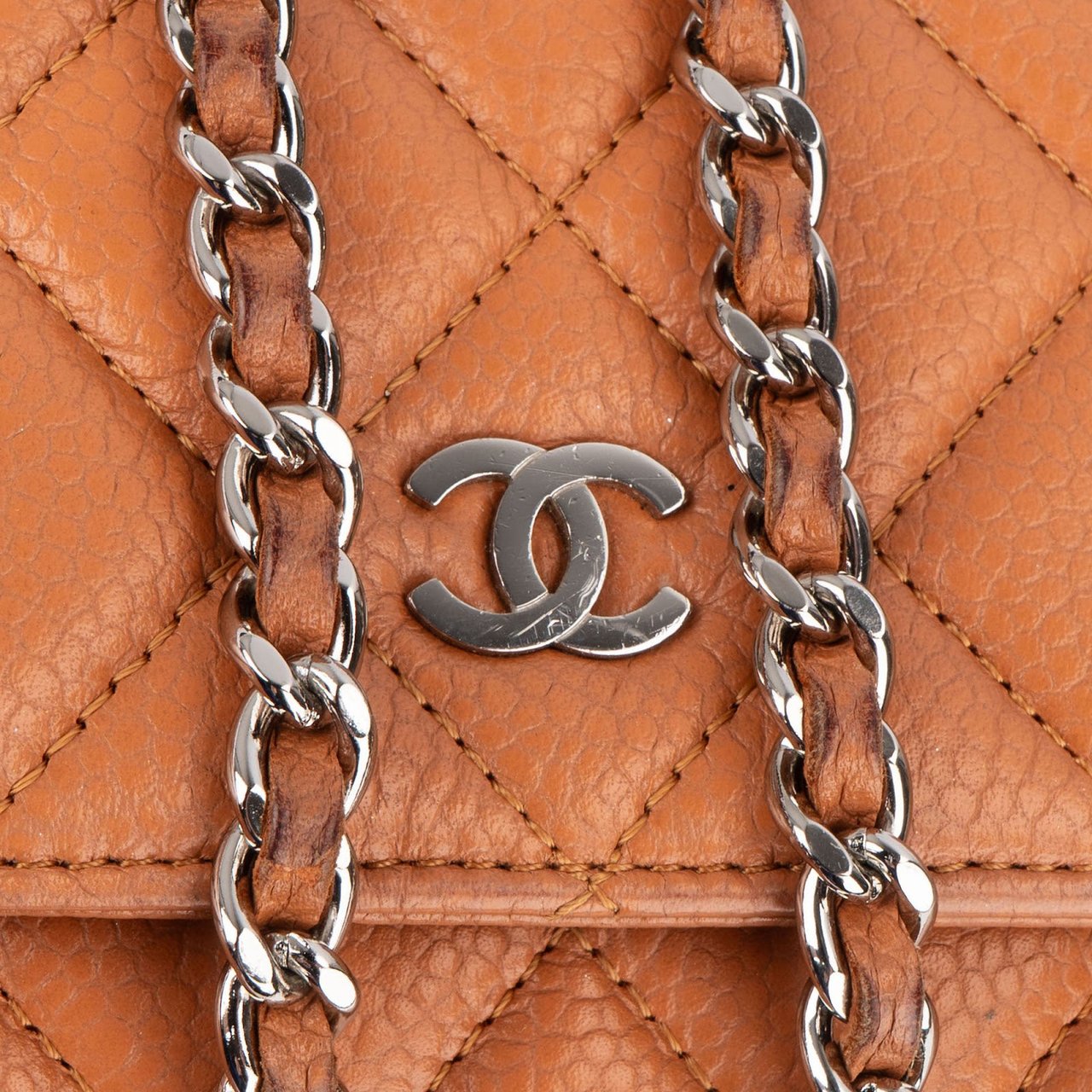 Chanel Quilted Caviar Leather Wallet On Chain Crossbody Bag Bruin