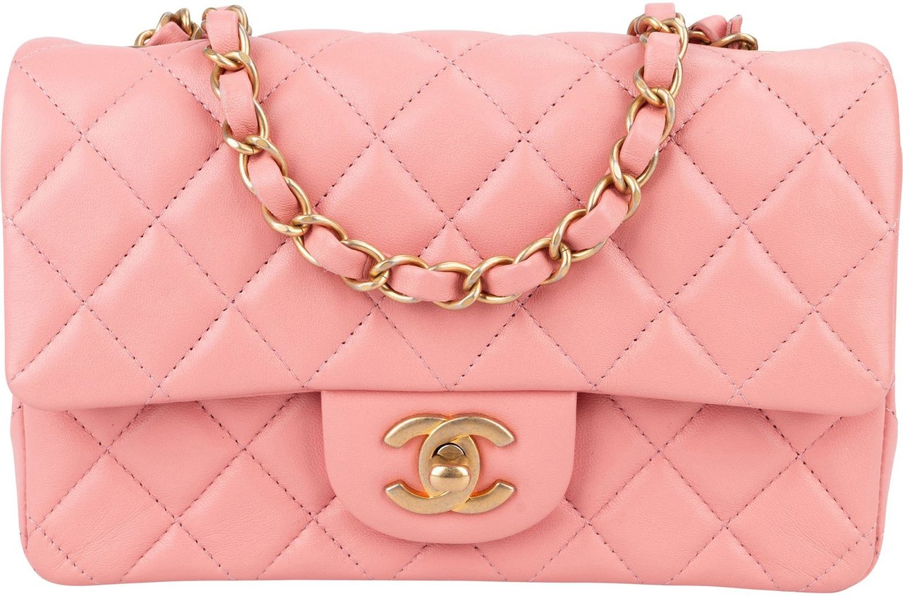 Chanel Quilted Lambskin Mini Rectangular Single Flap Crossbody Bag Rood