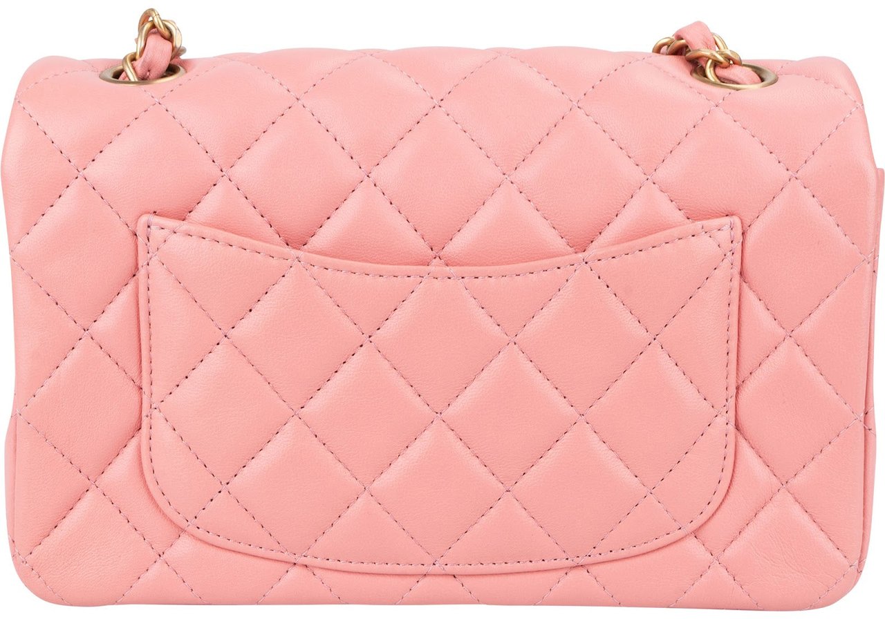 Chanel Quilted Lambskin Mini Rectangular Single Flap Crossbody Bag Rood