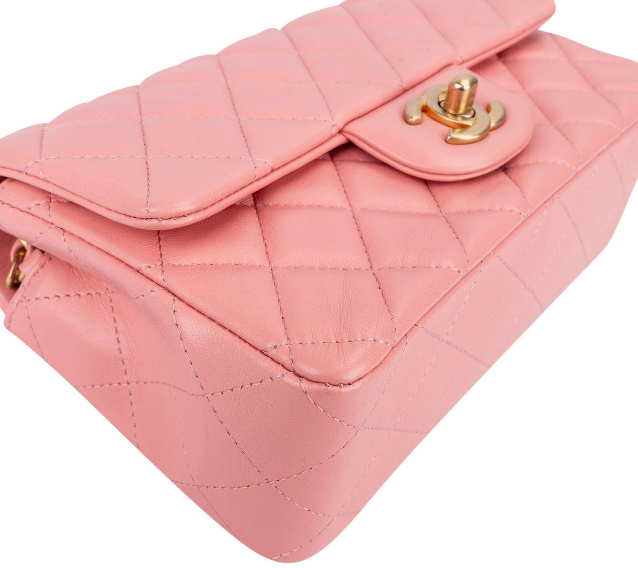 Chanel Quilted Lambskin Mini Rectangular Single Flap Crossbody Bag Rood