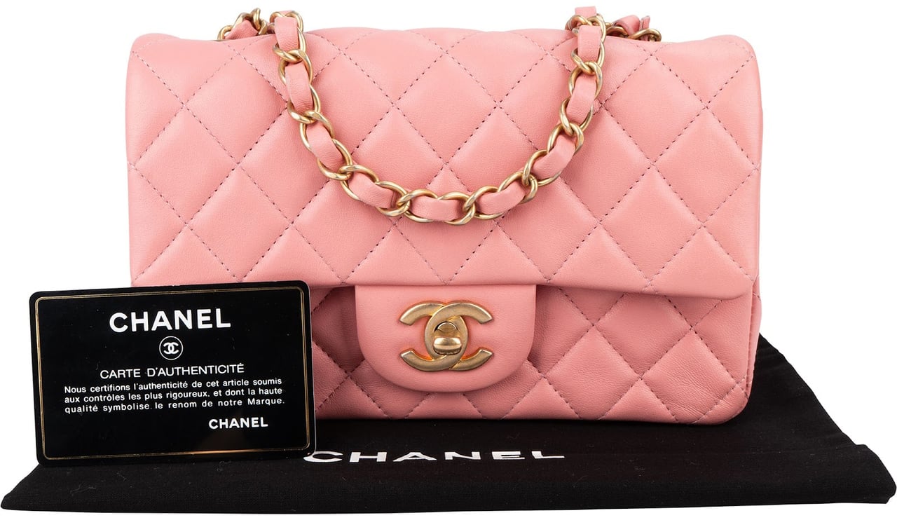 Chanel Quilted Lambskin Mini Rectangular Single Flap Crossbody Bag Rood